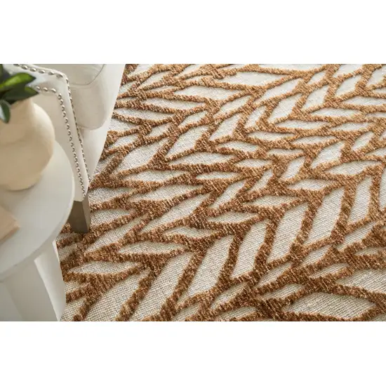 Brown And Tan Chevron Area Rug Photo 5