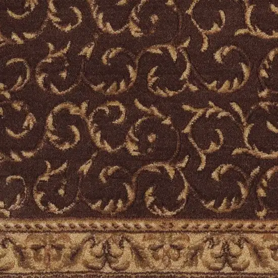 Brown And Tan Floral Non Skid Area Rug Photo 7