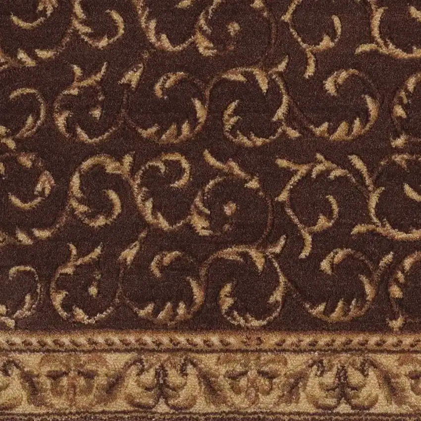 Brown And Tan Floral Non Skid Area Rug Photo 7