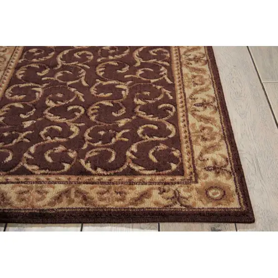 Brown And Tan Floral Non Skid Area Rug Photo 9