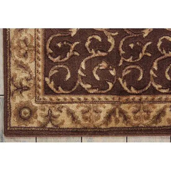 Brown And Tan Floral Non Skid Area Rug Photo 6
