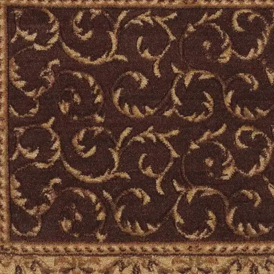 Brown And Tan Floral Non Skid Area Rug Photo 3