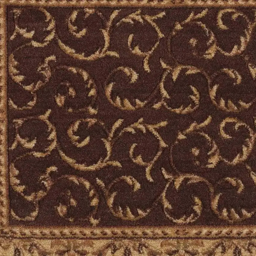 Brown And Tan Floral Non Skid Area Rug Photo 3