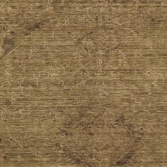 Brown And Tan Floral Washable Indoor Outdoor Area Rug Photo 5