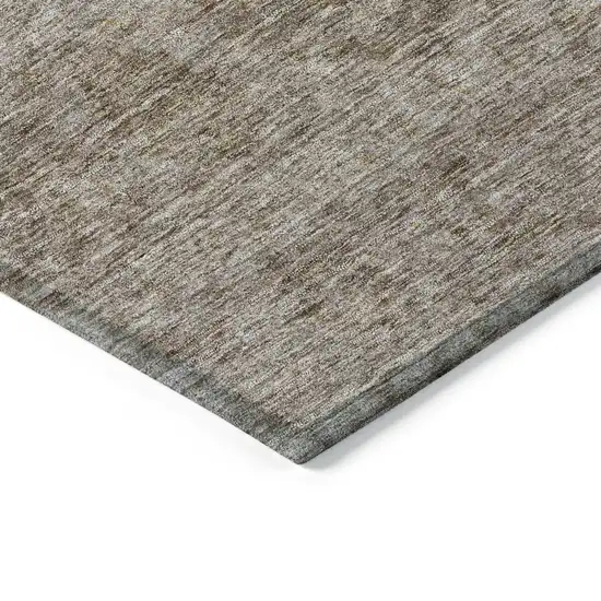 Brown And Tan Floral Washable Indoor Outdoor Area Rug Photo 5