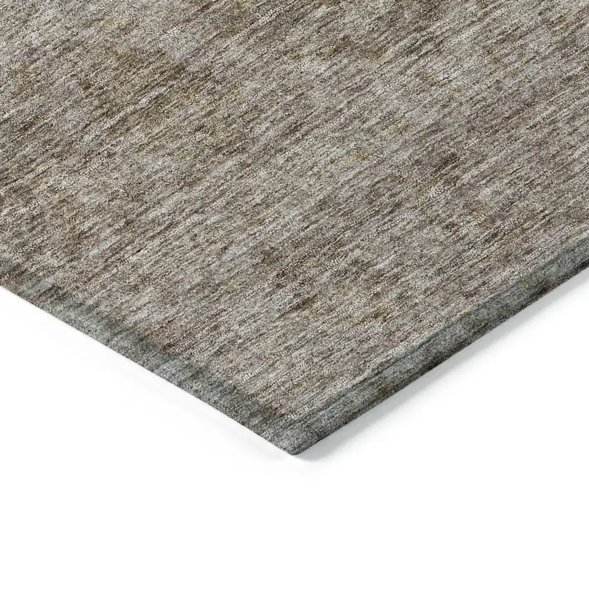 Brown And Tan Floral Washable Indoor Outdoor Area Rug Photo 5