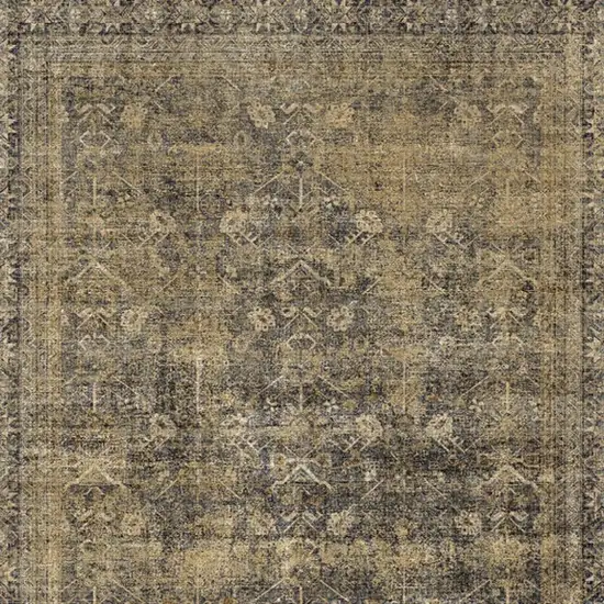 Brown And Tan Medallion Washable Area Rug Photo 4