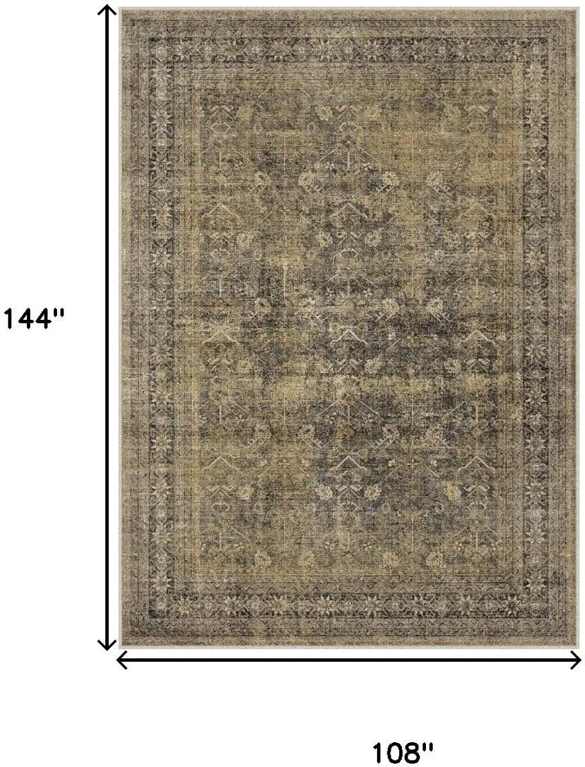 Brown And Tan Medallion Washable Area Rug Photo 3