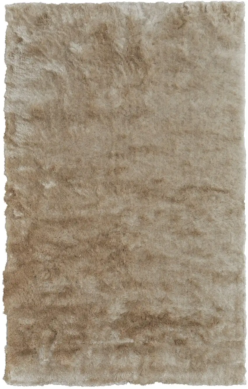 Brown And Tan Shag Hand Tufted Area Rug Photo 2
