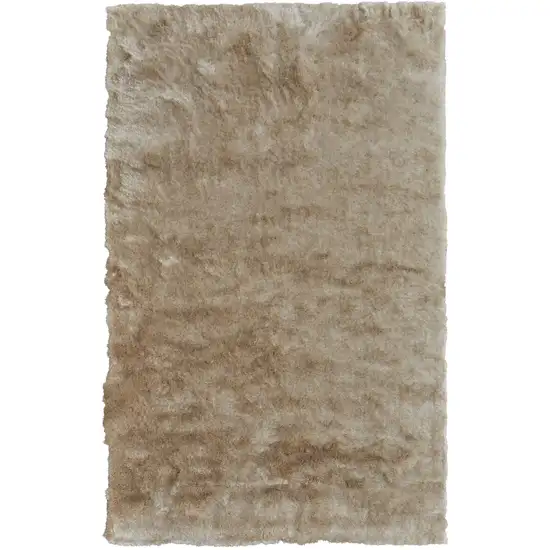 Brown And Tan Shag Hand Tufted Area Rug Photo 2