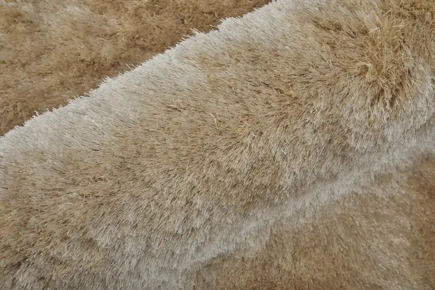 Brown And Tan Shag Hand Tufted Area Rug Photo 4