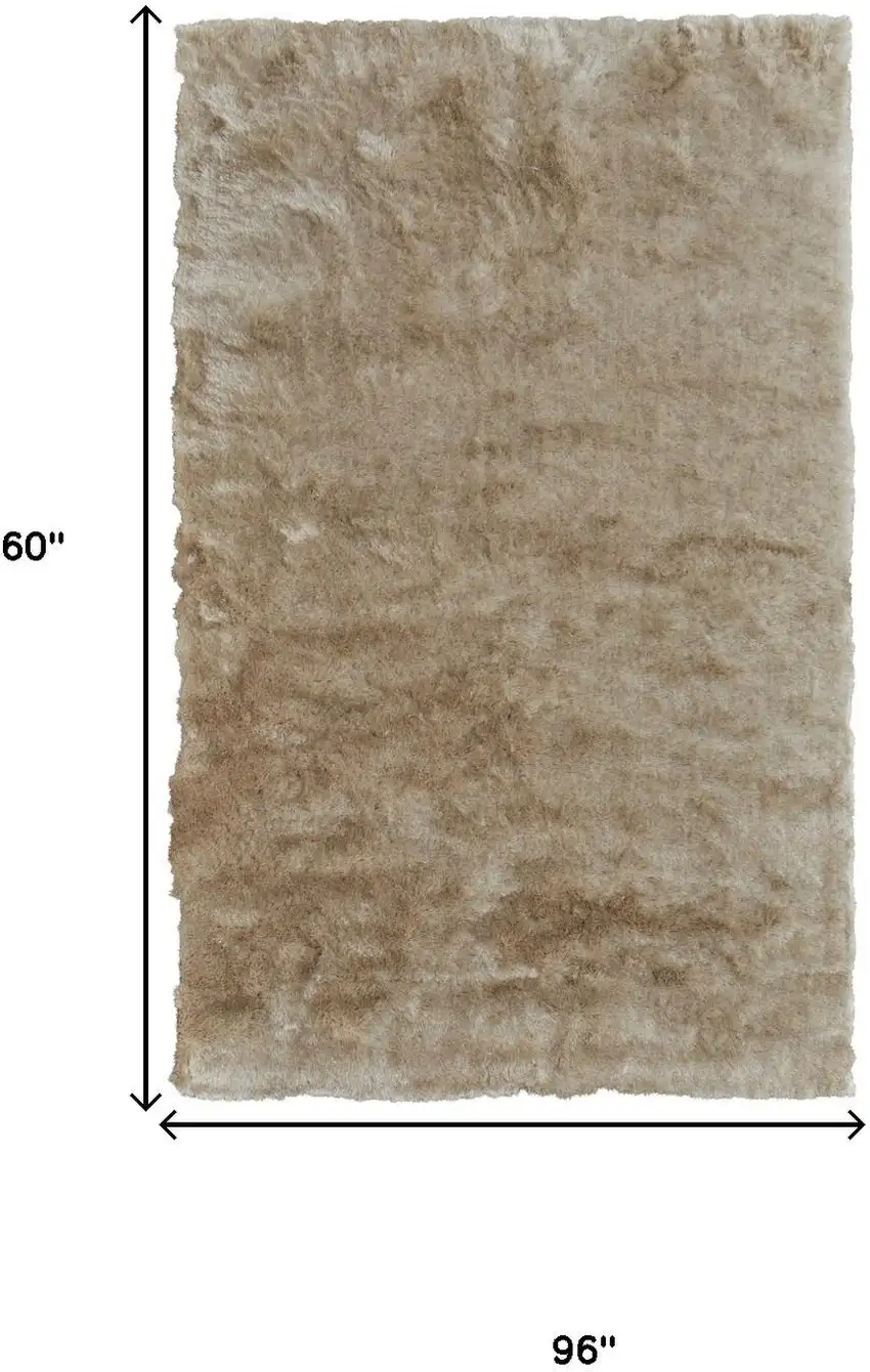 Brown And Tan Shag Hand Tufted Area Rug Photo 7