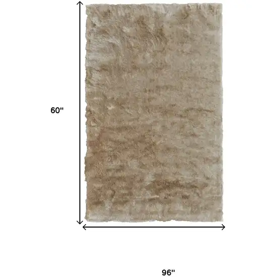 Brown And Tan Shag Hand Tufted Area Rug Photo 7