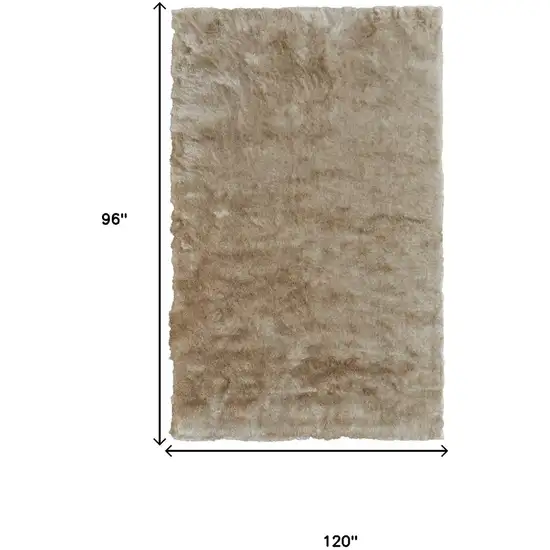 Brown And Tan Shag Hand Tufted Area Rug Photo 7