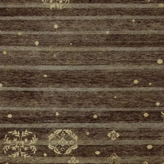 Brown And Tan Striped Hand Knotted Area Rug Photo 3
