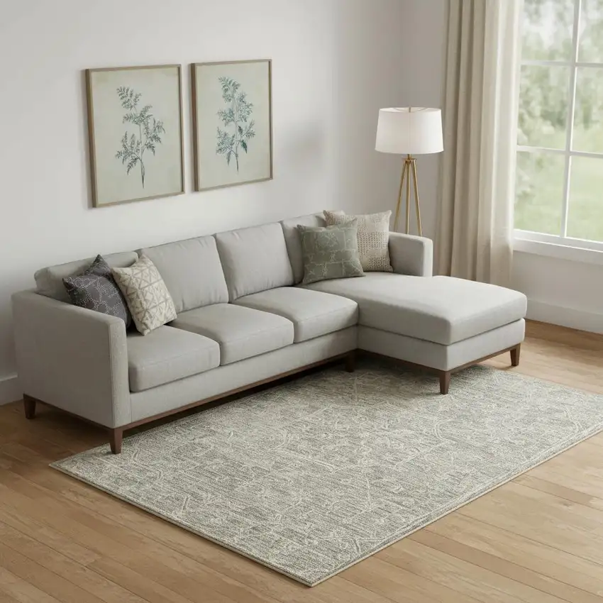 Brown And Tan Wool Floral Hand Tufted Area Rug Photo 1