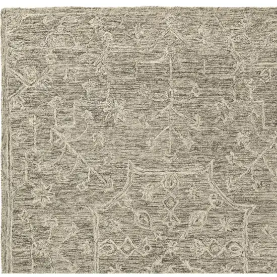 Brown And Tan Wool Floral Hand Tufted Area Rug Photo 4