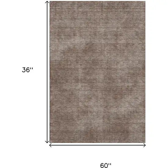 Brown And Taupe Abstract Washable Area Rug With UV Protection Photo 8