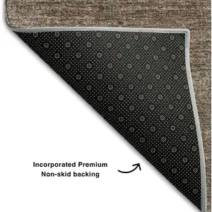 Photo of Brown And Taupe Abstract Washable Area Rug With UV Protection