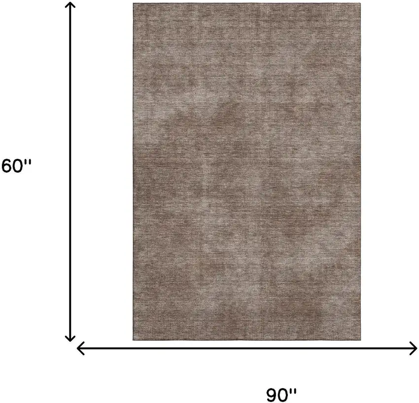 Brown And Taupe Abstract Washable Area Rug With UV Protection Photo 7