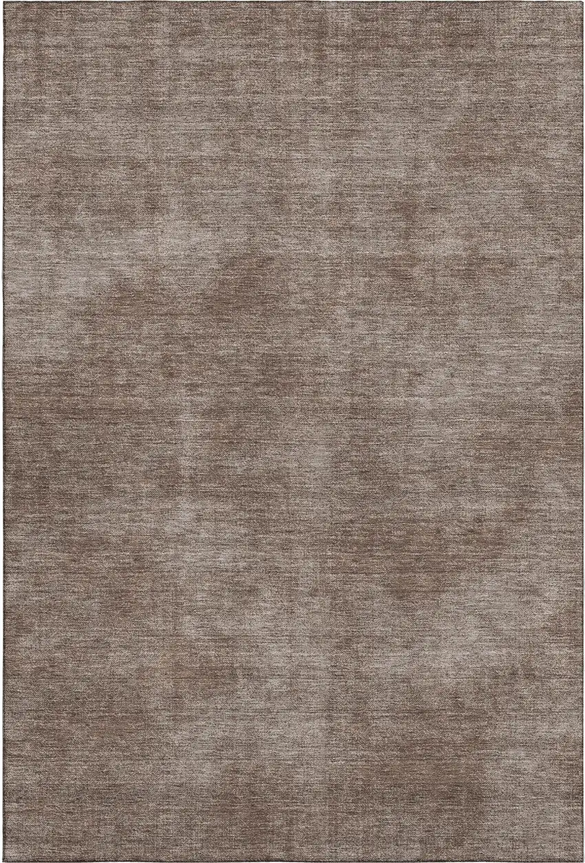 Brown And Taupe Abstract Washable Area Rug With UV Protection Photo 6