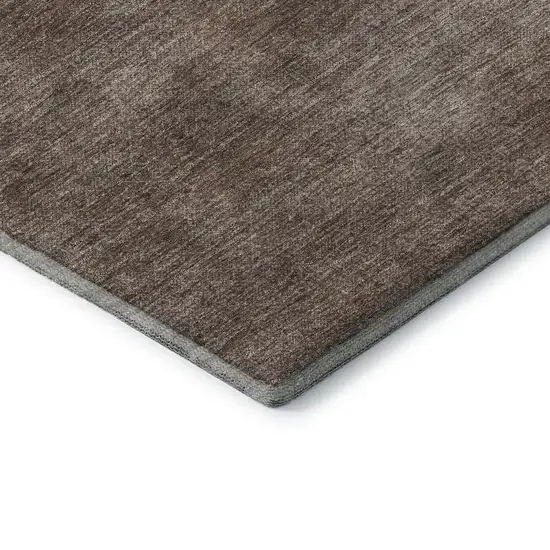 Brown And Taupe Abstract Washable Area Rug With UV Protection Photo 9