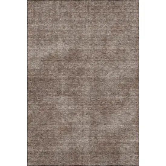 Brown And Taupe Abstract Washable Area Rug With UV Protection Photo 6