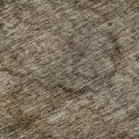 Brown And Taupe Abstract Washable Area Rug With UV Protection Photo 1