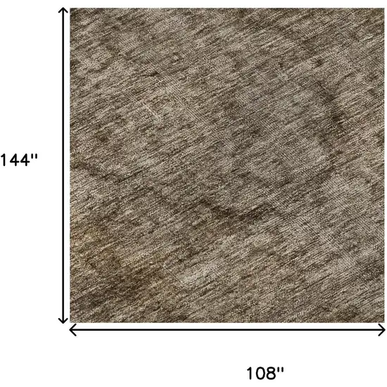 Brown And Taupe Abstract Washable Area Rug With UV Protection Photo 8