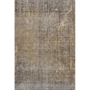 Photo of Brown And Taupe Abstract Washable Area Rug With UV Protection