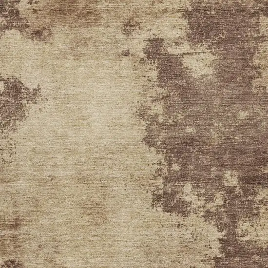 Brown And Taupe Abstract Washable Indoor Outdoor Area Rug Photo 3