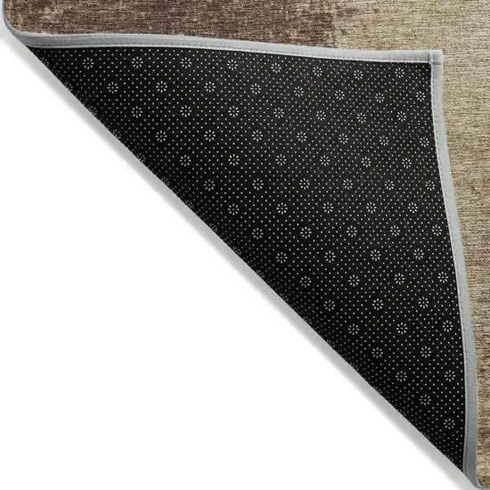 Brown And Taupe Abstract Washable Indoor Outdoor Area Rug Photo 5
