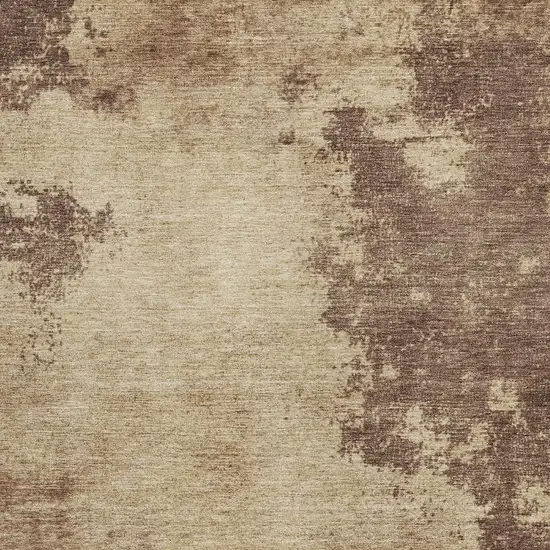 Brown And Taupe Abstract Washable Indoor Outdoor Area Rug Photo 3