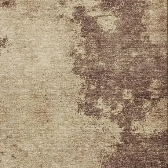 Brown And Taupe Abstract Washable Indoor Outdoor Area Rug Photo 3