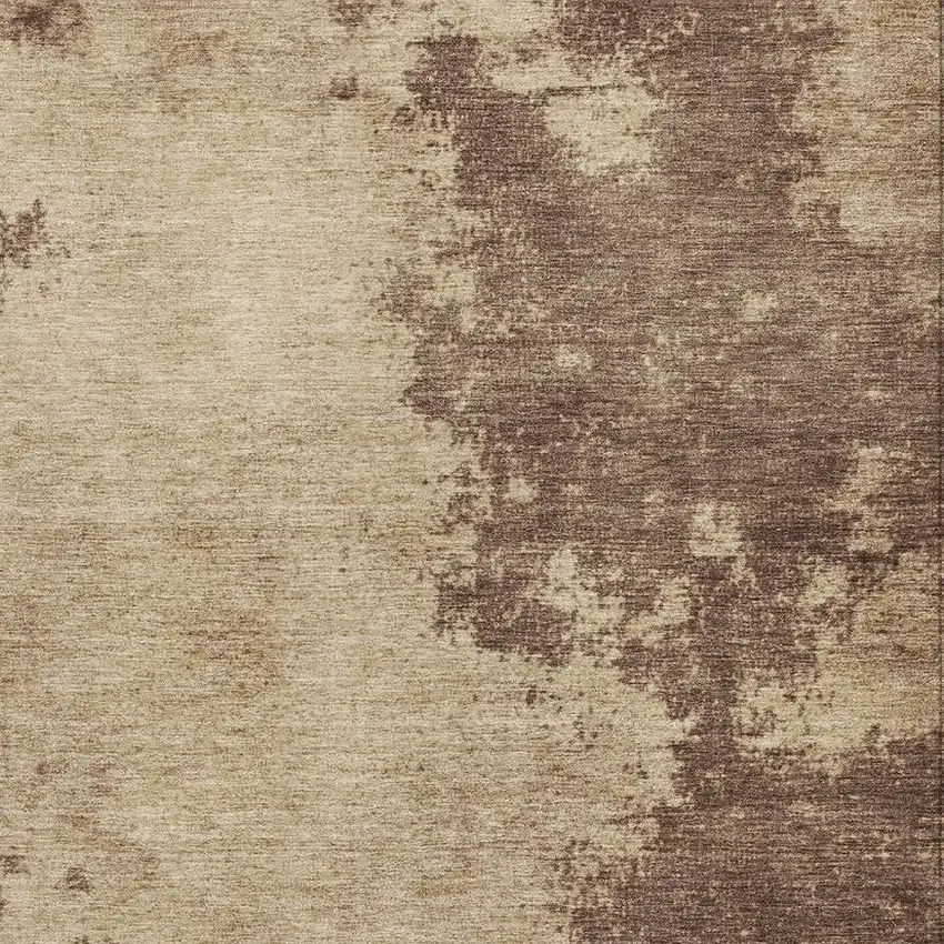 Brown And Taupe Abstract Washable Indoor Outdoor Area Rug Photo 3