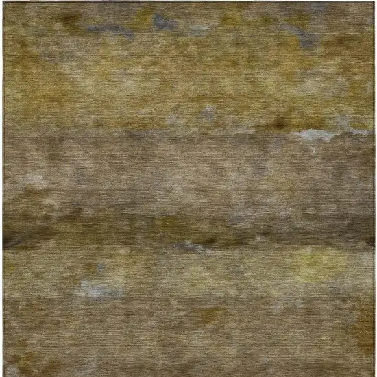 Brown And Taupe Abstract Washable Indoor Outdoor Area Rug Photo 4