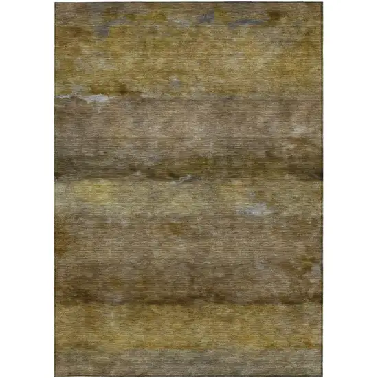 Brown And Taupe Abstract Washable Indoor Outdoor Area Rug Photo 5