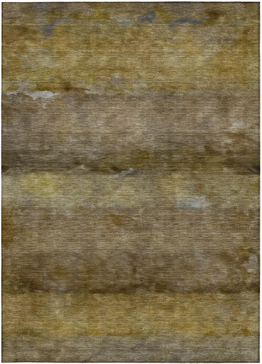 Brown And Taupe Abstract Washable Indoor Outdoor Area Rug Photo 5