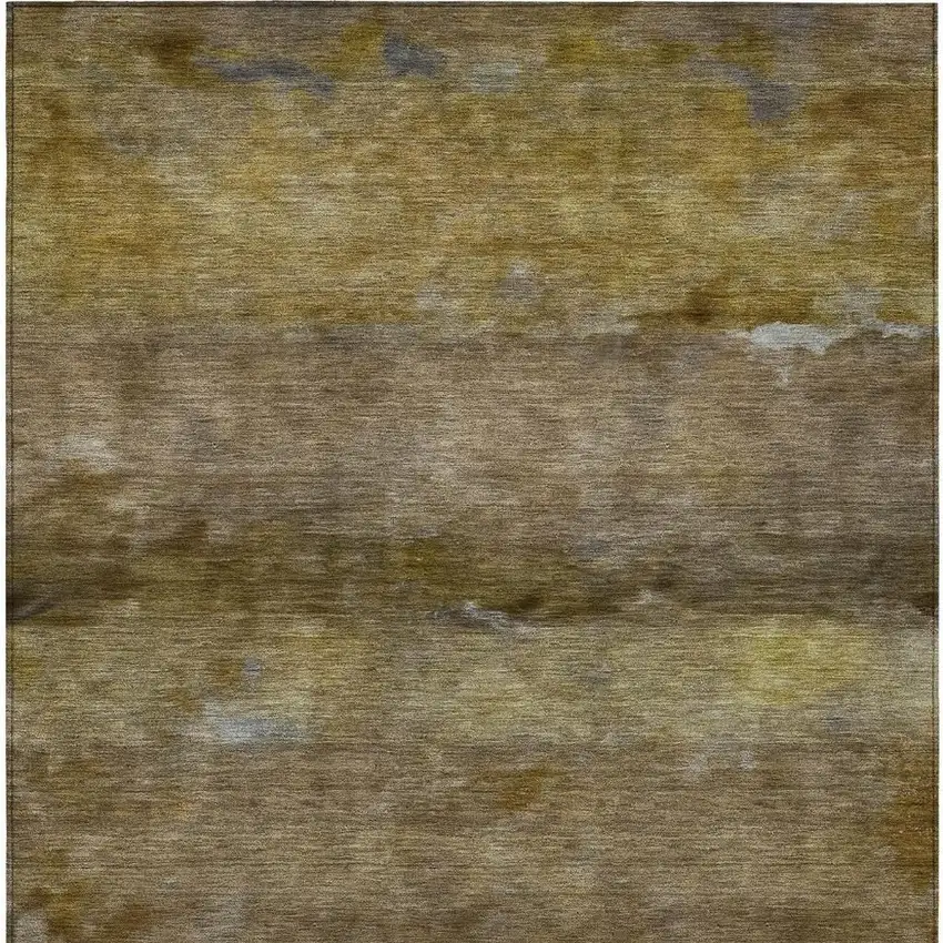 Brown And Taupe Abstract Washable Indoor Outdoor Area Rug Photo 4