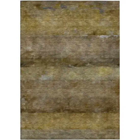 Brown And Taupe Abstract Washable Indoor Outdoor Area Rug Photo 2