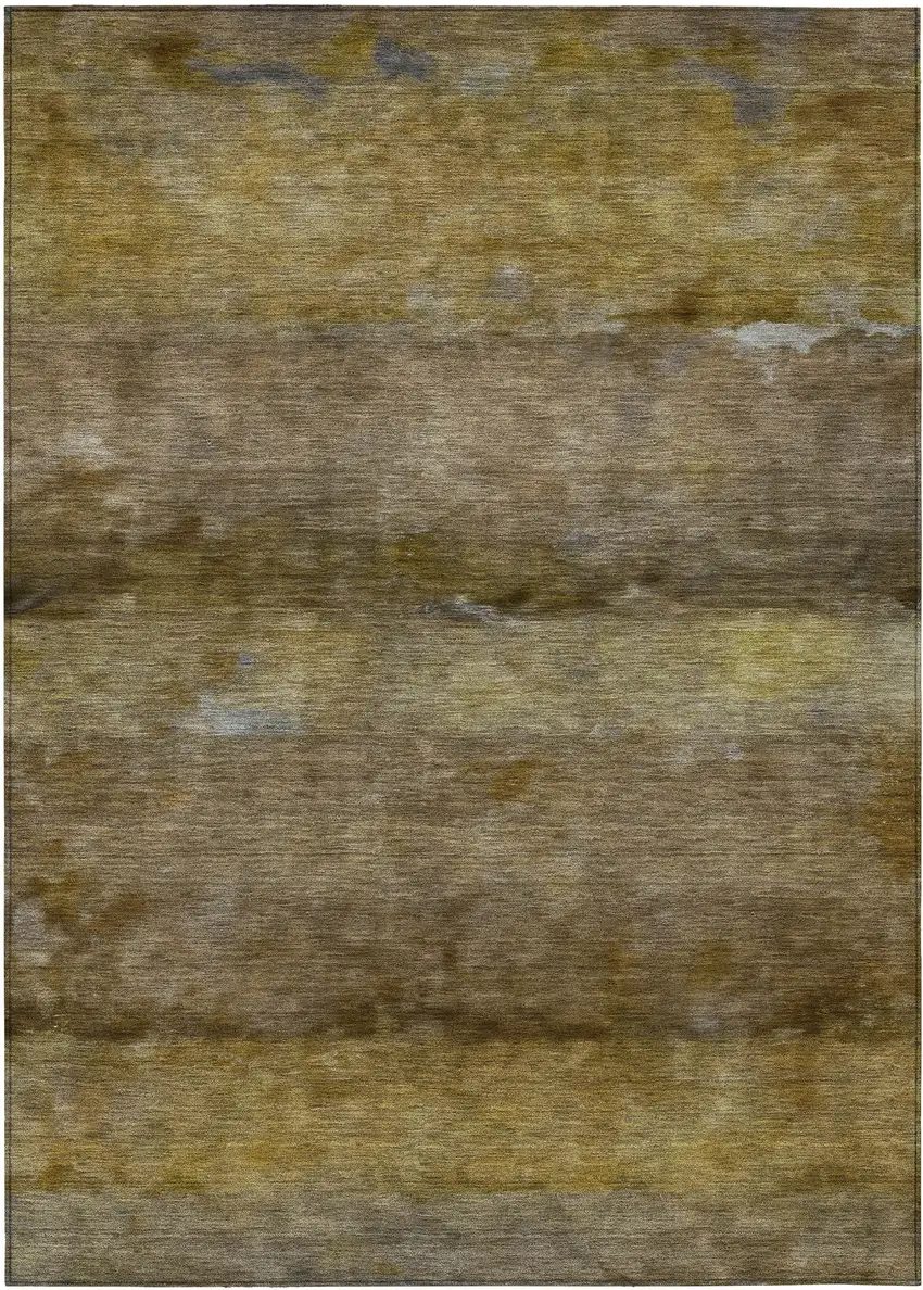 Brown And Taupe Abstract Washable Indoor Outdoor Area Rug Photo 2
