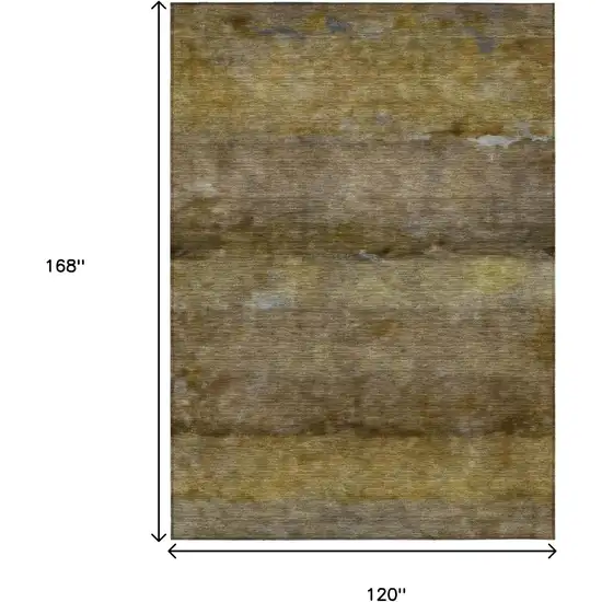 Brown And Taupe Abstract Washable Indoor Outdoor Area Rug Photo 3