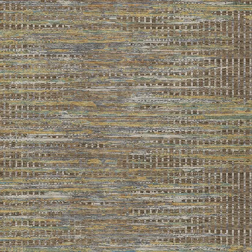 Brown And Taupe Abstract Washable Indoor Outdoor Area Rug Photo 2