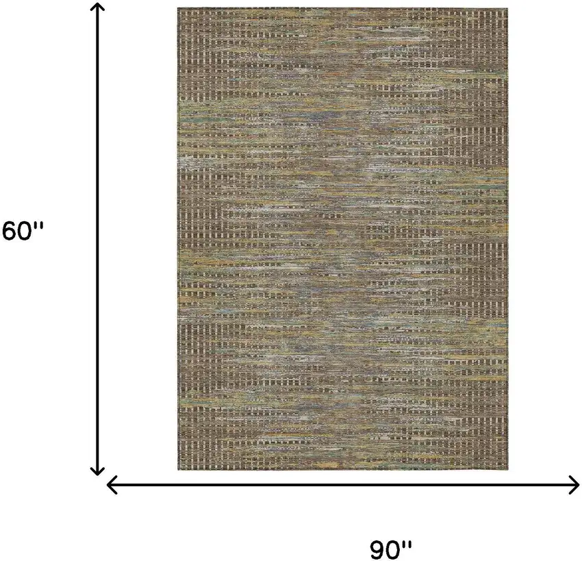 Brown And Taupe Abstract Washable Indoor Outdoor Area Rug Photo 6