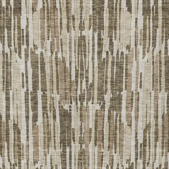 Brown And Taupe Abstract Washable Indoor Outdoor Area Rug Photo 6