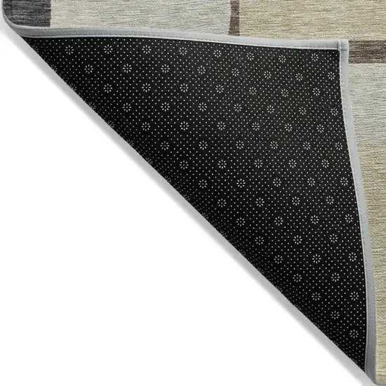 Brown And Taupe Abstract Washable Indoor Outdoor Area Rug Photo 2
