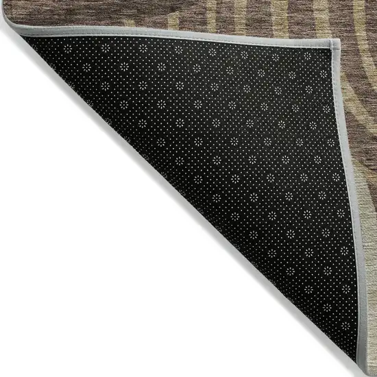 Brown And Taupe Abstract Washable Indoor Outdoor Area Rug Photo 2