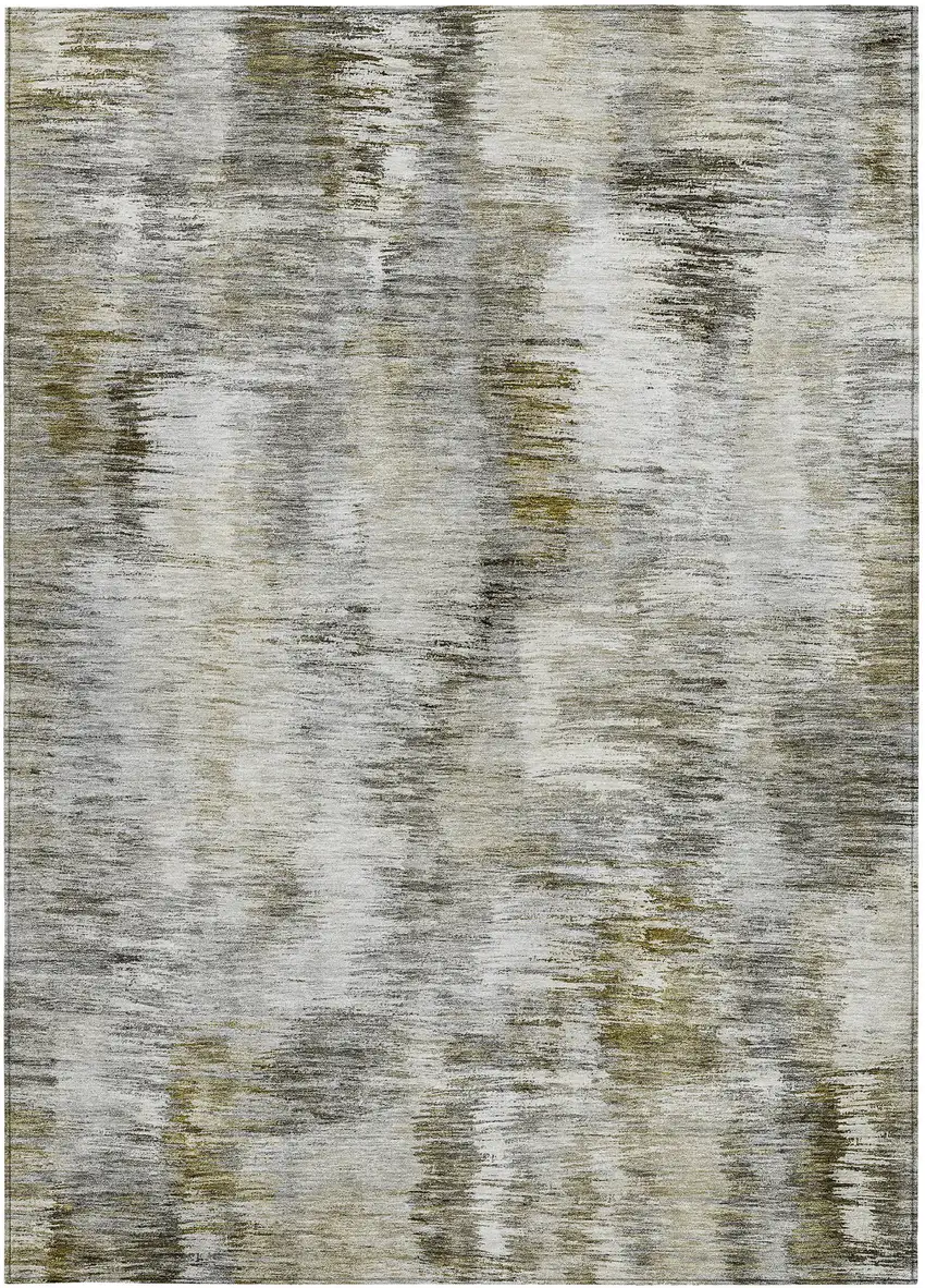 Brown And Taupe Abstract Washable Indoor Outdoor Area Rug Photo 6