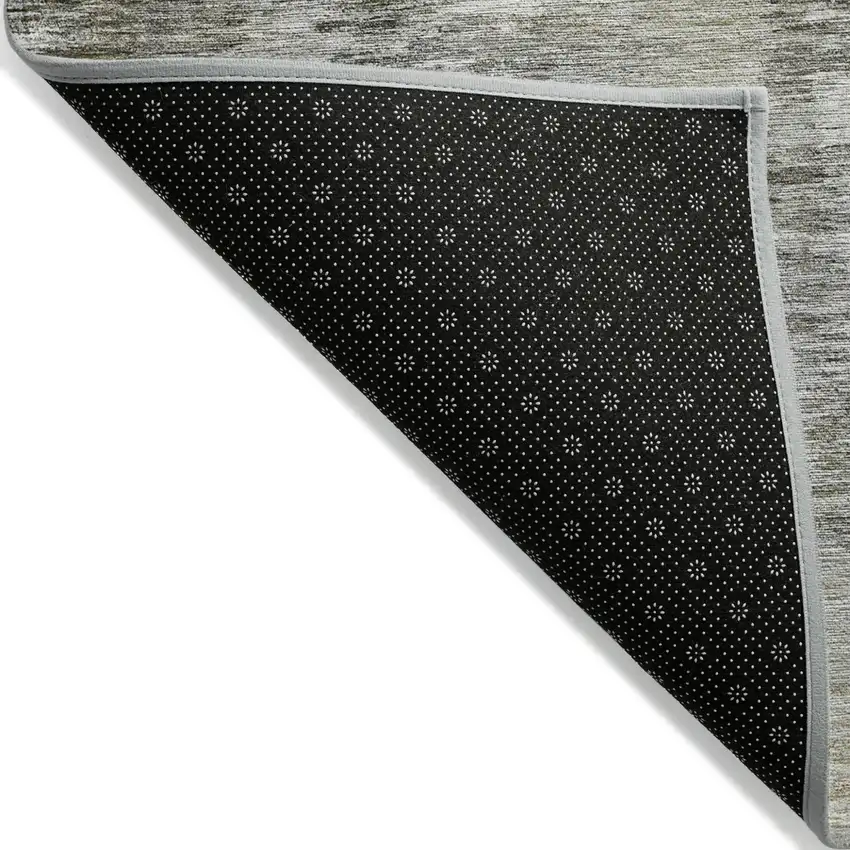 Brown And Taupe Abstract Washable Indoor Outdoor Area Rug Photo 4