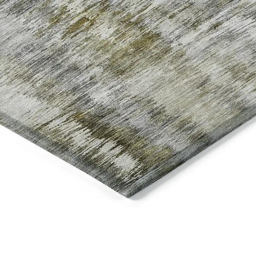Brown And Taupe Abstract Washable Indoor Outdoor Area Rug Photo 5